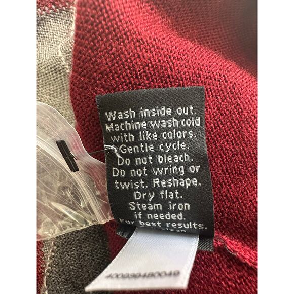 Apt.9 Dogwood Red Argyle Sweater Merino Wool Blend Men's Sz XXL Preppy Academia - Picture 8 of 8